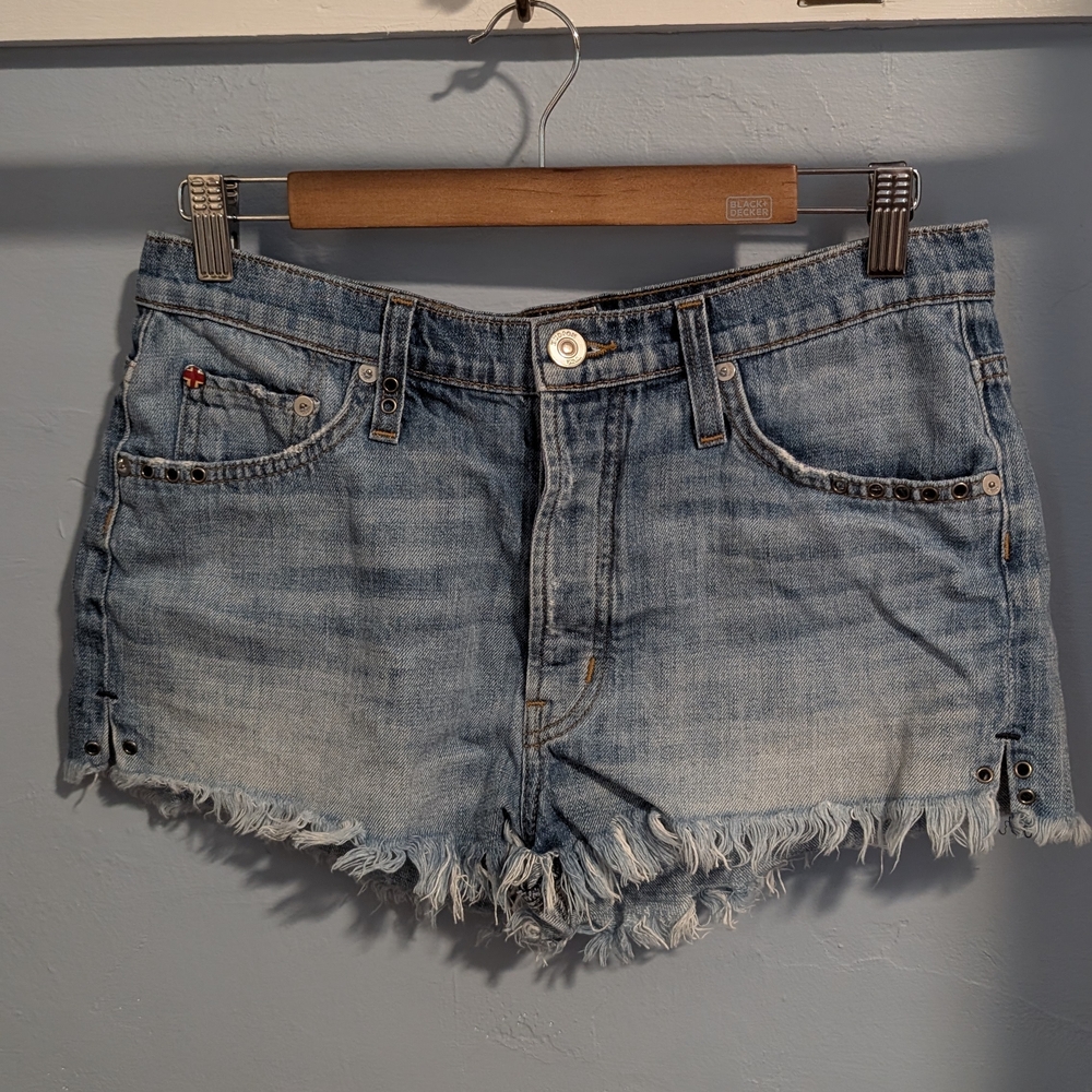 Hudson Jeans Tori Slouch Distressed Denim Shorts